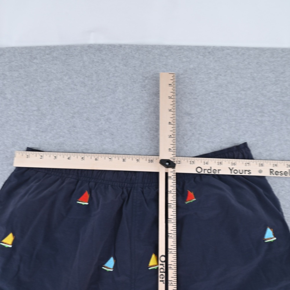 Castaway Nantucket Island Mens Navy Blue Sailboat Embroidered Swim Trunks Medium - Picture 15 of 16